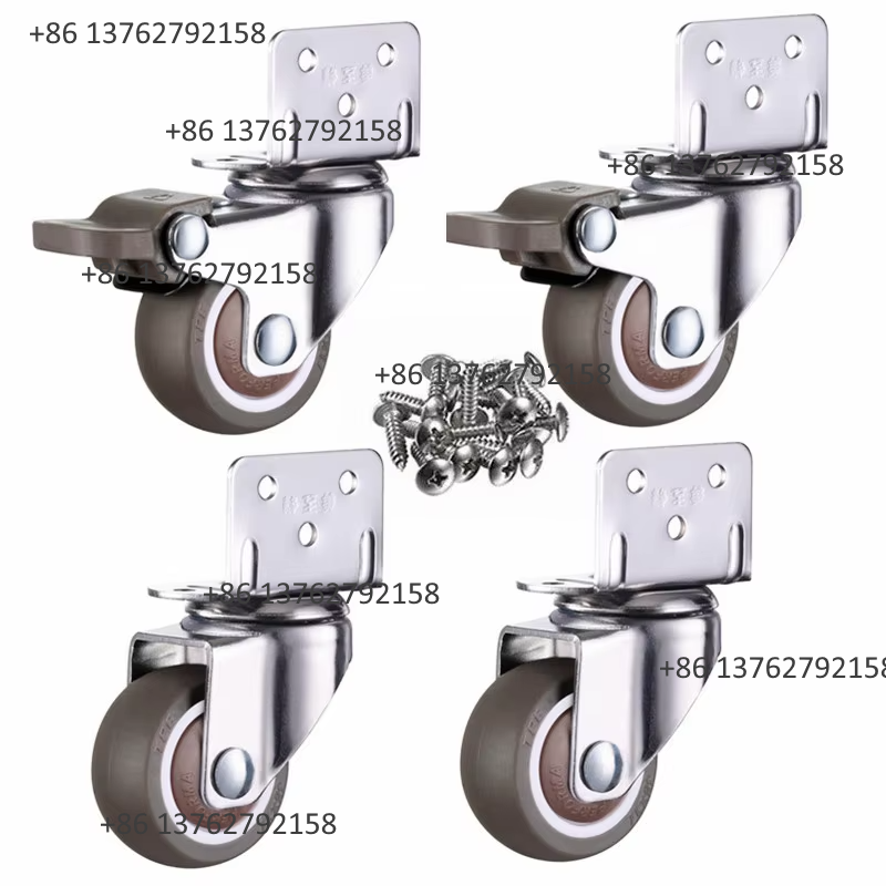 Furniture Hardware - 4Pcs Soft Rubber Quiet Swivel Caster