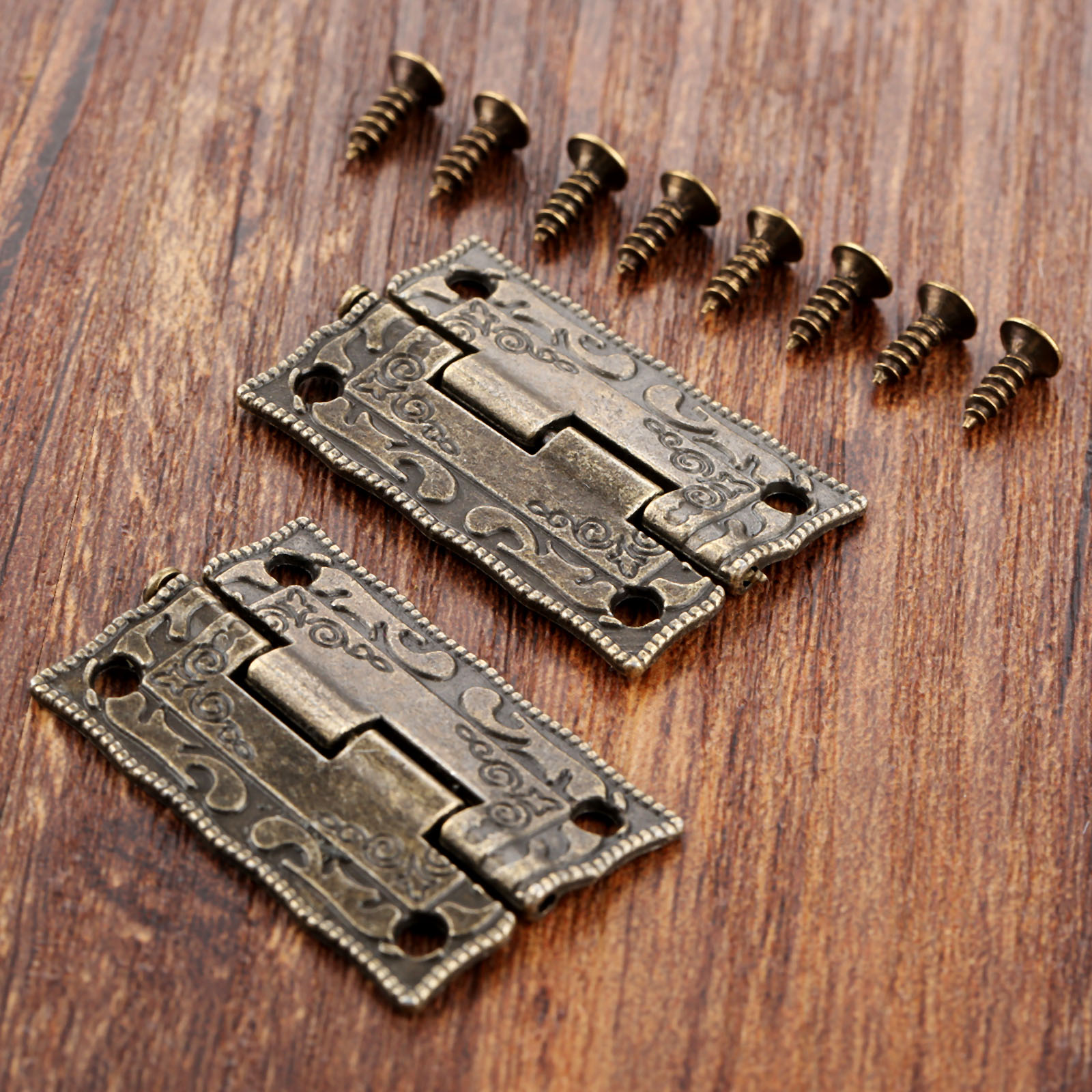 Furniture Hardware Antique - 2pcs Antique Bronze Hinges Cabinet Door