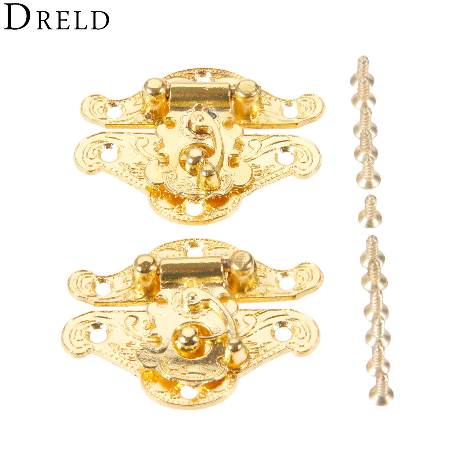 DRELD 2Pcs Antique Gold Box La - Furniture Hardware Antique review and price