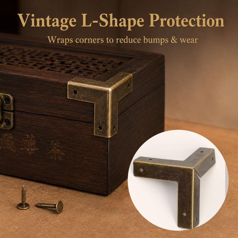 4/16set Antique Bronze Corner  - Furniture Hardware Antique review and price