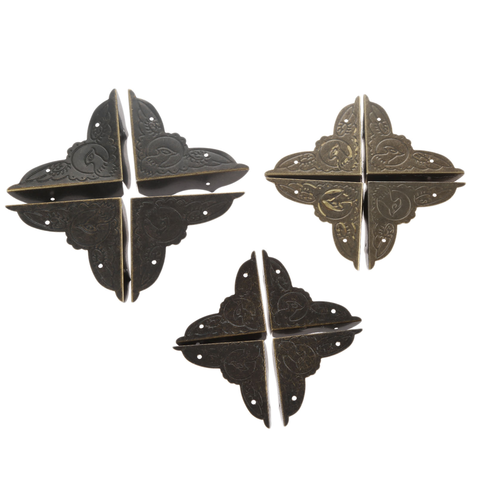 4Pcs Antique Brass Corner Brac - Furniture Hardware Decorative review and price